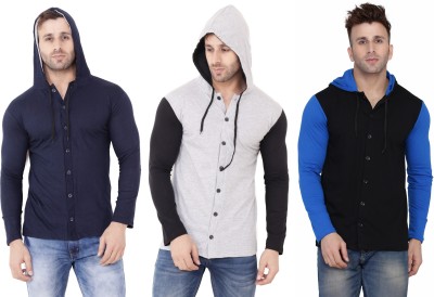 tfurnish Solid Men Hooded Neck Multicolor T-Shirt