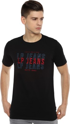 LOUIS PHILIPPE Printed Men Round Neck Black T-Shirt