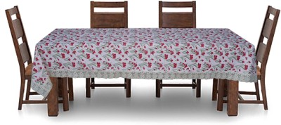 wellhome decor Furnishing Floral 4 Seater Table Cover(Pink, PVC)