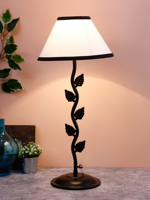 Devansh Multicolor cotton Leaf Table lamp Table Lamp(57.5 cm, Black)