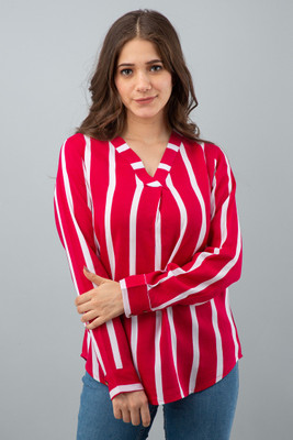 Bhawanaprint Casual Striped Women Red Top