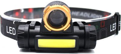 Care 4 30W + COB light Usb Charging High Power head torch (waterproof, with head belt) with zooming function Torch(Black, 10 cm, Rechargeable)