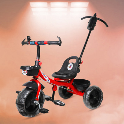 Stepupp G RED HANDLE BACK AND FRONT BASKET FOR CHILDREN-10 Tricycle(Red, Black)