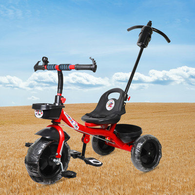 Stepupp STP G RED HANDLE BACK AND FRONT BASKET FOR KIDS-07 Tricycle(Red)