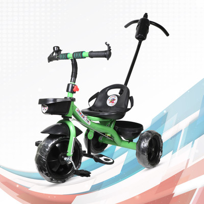 Stepupp STP G GREEN HANDLE BACK AND FRONT BASKET FOR BABY AND KIDS-13 Tricycle(Green)
