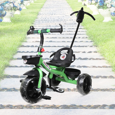 Stepupp STEPUP GROW BABY TRICYCLE WITH BASKET AND PARENT HANDLE GREEN COLOUR FOR KIDS G GREEN HANDLE BACK AND FRONT BASKET FOR BABY-08 Tricycle(Green)