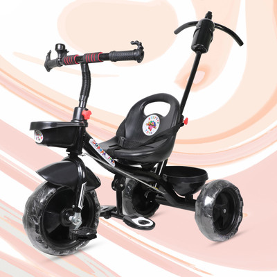 Stepupp TP G BLACK HANDLE BACK AND FRONT BASKET FOR BABY AND CHILD-14 Tricycle(Black)