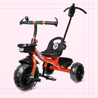 Stepupp ORANGE HANDLE BACK AND FRONT BASKET FOR INFANTS-11 Tricycle(Orange, Black)