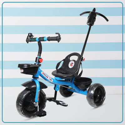 Stepupp LIGHT BLUE HANDLE BACK AND FRONT BASKET FOR TODDLERS Tricycle(Blue)