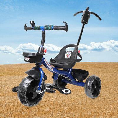 Stepupp STP G DARK BLUE HANDLE BACK AND FRONT BASKET FOR KIDS-07 Tricycle(Blue, Black)