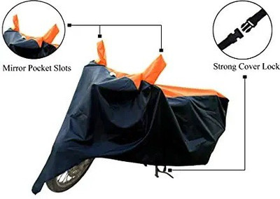 MOTORAINCE Waterproof Two Wheeler Cover for Bajaj(Avenger 220 DTS-i, Orange, Black)
