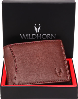 WILDHORN Men Casual Maroon Genuine Leather Wallet(9 Card Slots)