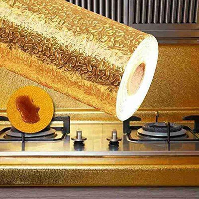 Swastik Creation Abstract Gold Wallpaper(200 cm x 60 cm)