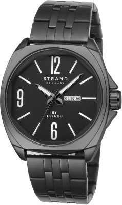 Strand By Obaku Strand By Obaku Douglas Dark Quartz Black Tonneau Dial Men's Watch- S722GDBBSB DOUGLAS DARK Analog Watch  - For Men