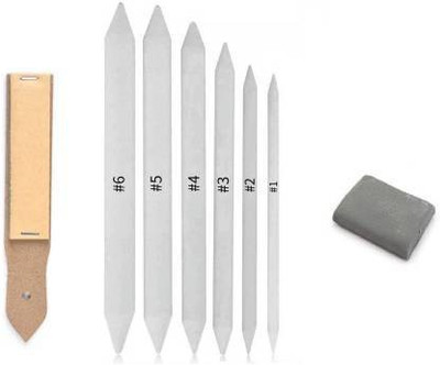 Hardbrixx SAND PAPER , BLENDING PAPER STUMP, ENEADABLE ERASER SKETCHING KIT COMBO FOR ARTISTS