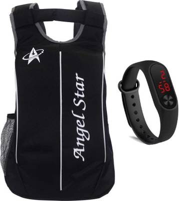 Angel Star Medium 22 L Laptop Backpack Boy's and Girl's College School Casual Backpack ( Black ) 22 L Laptop Backpack