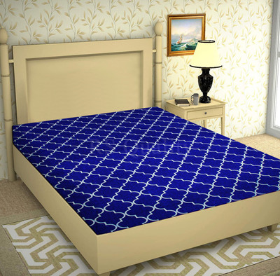 RS Quality 144 TC Microfiber Single Printed Flat Bedsheet(Pack of 1, Blue)