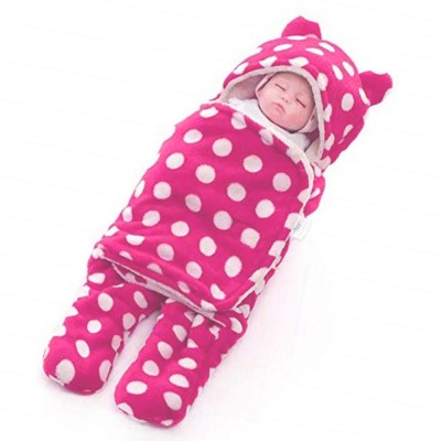 BABY ZONE Cartoon Single Hooded Baby Blanket for  AC Room(Microfiber, Pink)