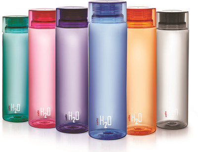 cello 1000 ml Plastic Bottle(Pack of 6, Red, Green, Blue, Pink, Orange, Grey)