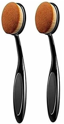 adbeni Professional Oval Foundation Brush, 2 PCs, Black (OVL-BRSH)(Pack of 2)