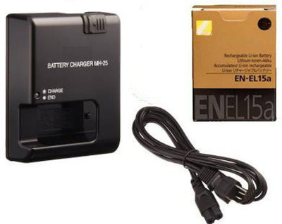 IJJA combo of MH-25 camera charger with EN-El-15A battery compatible with nikon camera battery charger  Camera Battery Charger(Black)
