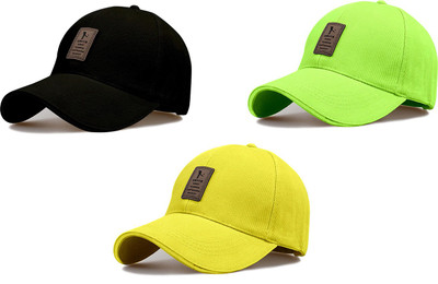 ALAMOS Applique Sports/Regular Cap Cap(Pack of 3)