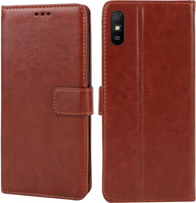 MG Star Flip Cover for Xiaomi Redmi 9i Sport(Brown, Shock Proof, Pack of: 1)