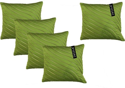 EVERIA Striped Cushions Cover(Pack of 5, 40 cm*40 cm, Light Green)
