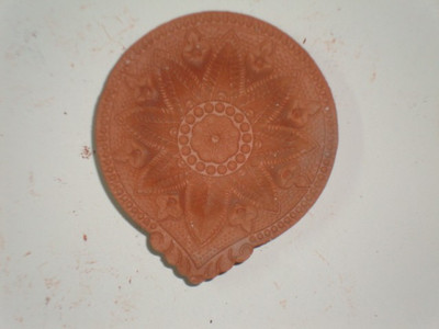 EKAM EK Terracotta (Pack of 8) Table Diya Set(Height: 2 inch)