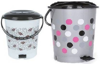 YASHODEEP PLASTIC Plastic Dustbin(Multicolor, Pack of 2)
