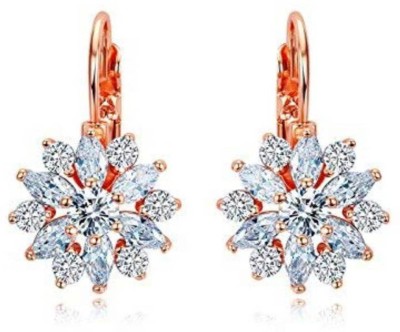 RVM Jewels Flower Rose Gold Metal Stud Earring