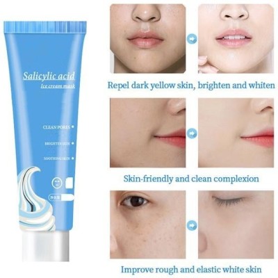 GFSU Salicylic Acid Ice Cream Face Mask Moisturizing Hydrating Mask Fading Blain Mark Cleaning Pores Mask Blackhead Remover Mask(120 g)