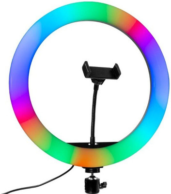 Wrapo 10 Inch Multi Color RGB 360° Rotatable Remote Control Ring Light Photography Dimmable Studio Lighting for Li Ring Flash(Multicolor)