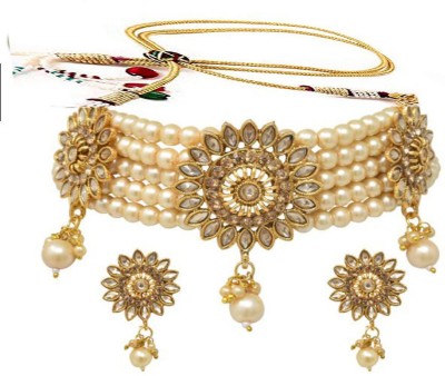 Gilher Copper Gold-plated Gold, Beige Jewellery Set(Pack of 1)