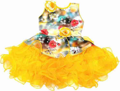 Lalisha Baby Girls Midi/Knee Length Party Dress(Blue, Sleeveless)