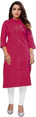 nejadhari tax Women Solid A-line Kurta(Pink)