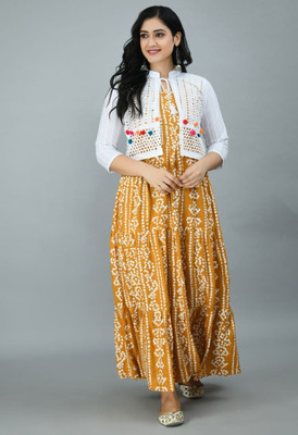 SATINTHRID Flared/A-line Gown(Yellow)