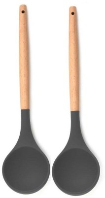 Flipkart SmartBuy Wooden Ladle 2pcs GREY Non-Stick Spatula(Pack of 2)