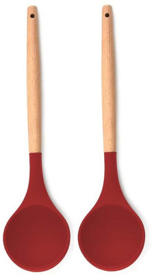 Flipkart SmartBuy Wooden Ladle 2pcs RED Non-Stick Spatula(Pack of 2)