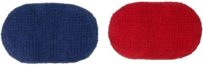 SWHF Cotton Floor Mat(Red, Blue, Medium, Pack of 2)