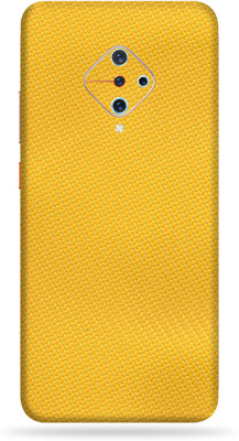 BugguSkin Vivo S1 Pro Mobile Skin(Ultra Super Yellow Carbon Fiber Skin With High Mattte Finish.)