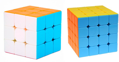 D ETERNAL Speed Cube Combo Set of 3x3 and 4x4 Bundle Magic Brainstorming Puzzle Game Toy(2 Pieces)
