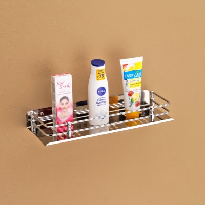 SMART SLIDE Stainless Steel Bathroom Shelf Rack / Kitchen Shelf / Wardrobe Shelf / Perfume Rack / Multipurpose Kitchen Rack (12 x 5 Inch) Stainless Steel Wall Shelf(Number of Shelves - 1)