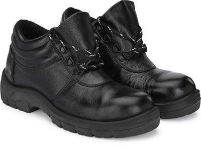 Joker Steel Toe Leather Safety Shoe(Black, S1, Size 9)
