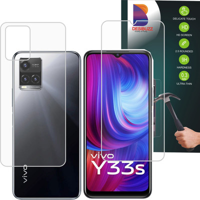 DESIBUZZ Front and Back Screen Guard for Vivo Y33s, Vivo Y33T(Pack of 2)