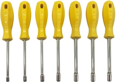 GSK Cut 7 Piece Nut Driver Socket Wrench Deep Reach Nut Driver (6,7,8,9,10,11,12MM) Standard Screwdriver Set(Pack of 7)