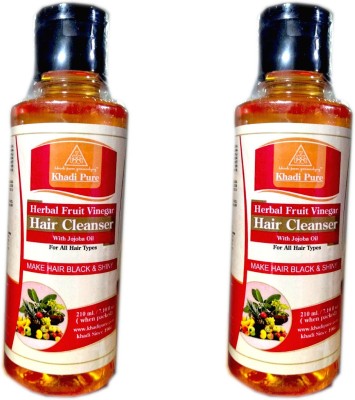 Khadi Pure Gramodyog HERBAL FRUIT VINEGAR HAIR CLEANSER WITH JOJOBA OIL - 210ML (SET OF 2)(420 ml)