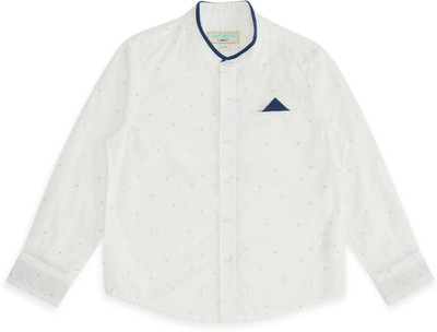 Pantaloons Junior Boys Printed Casual White Shirt
