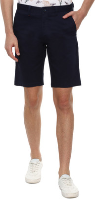 LOUIS PHILIPPE Solid Men Dark Blue Regular Shorts