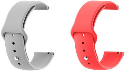 valente Premium Silicone 20 mm Band Strap Compatible with galaaxy active watch/AmaazeFitt BIP/BIP Lite/amaazeFitt GTS, amaazefitt GTR (42mm) and any smartwatch with 20mm Lugs (Pack Of 2) Smart Watch Strap(Mullti Color)